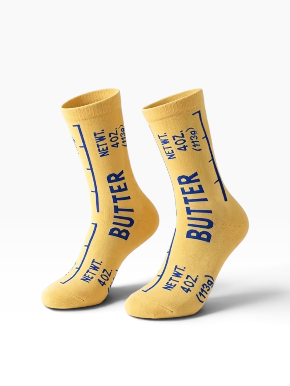 Butter Socks – Fun Yellow Crazy Socks Novelty Food Crew Socks Unisex